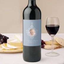 Batismo Menino Foto Dusty Blue Vintage Cruz