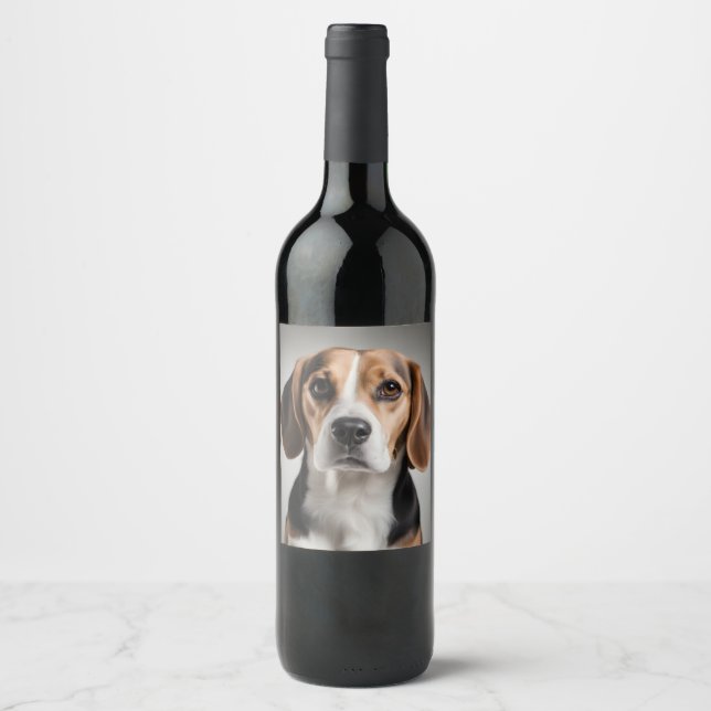 Rótulo De Garrafa De Cerveja Beagle Cute (Frente)