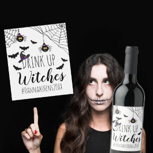 Rótulo De Garrafa De Cerveja Beba Bruxas festa de Halloween despedida de soltei
