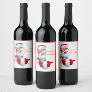 Rótulo De Garrafa De Cerveja "Beba, Papai noel está assistindo, mas ele não vai