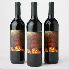 Rótulo De Garrafa De Cerveja Beba se Você Ousar Cena de Halloween Cemitério Ass