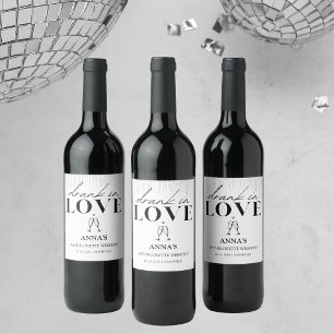 Rótulo De Garrafa De Cerveja Bêbada de Amor Lantejoulas Despedida de Solteira