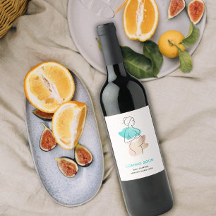 Rótulo De Garrafa De Cerveja Bebê chegando Rapidamente Anúncio de Gravidez