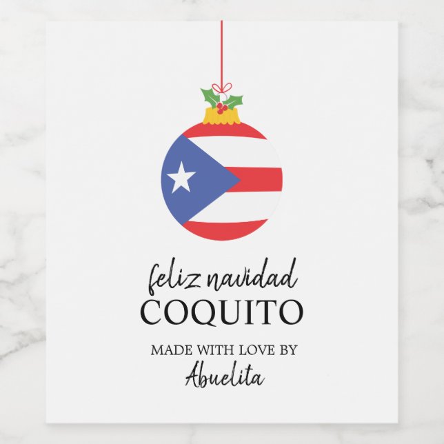 Rótulo De Garrafa De Cerveja Bebida de Natal Tropical de Coquito Coquito (Rótulo Único)