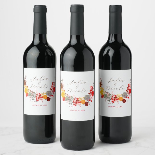 Rótulo De Garrafa De Cerveja Beijo Francês Bagas de Morango Flores Casamento (Garrafas)