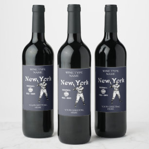 Rótulo De Garrafa De Cerveja Beisebol de Nova York 2023 Retro
