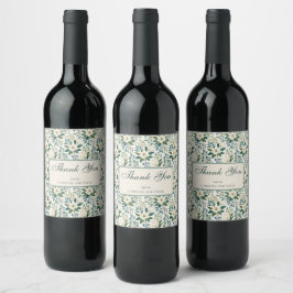 Rótulo De Garrafa De Cerveja Belas Flores Brancas Modernas e Bagas