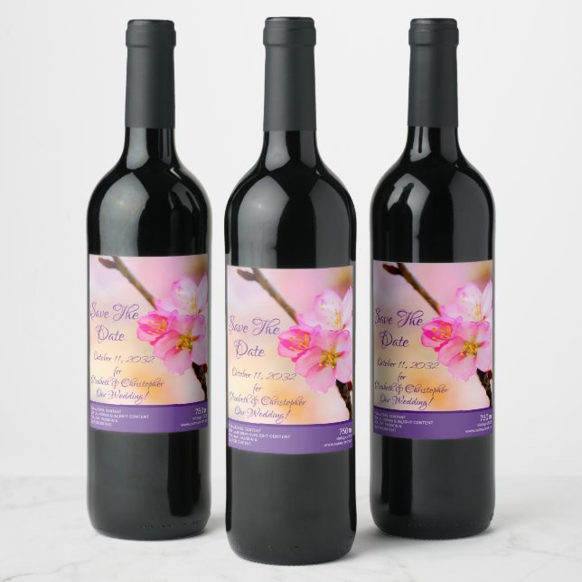 Rótulo De Garrafa De Cerveja Belas Flores de Cerejeira Sakura (Garrafas)