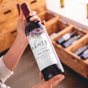 Rótulo De Garrafa De Cerveja Beleza da Moda Figos Roxos e Pampas