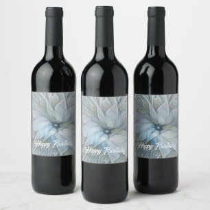 Rótulo De Garrafa De Cerveja Beleza Elegante Arte Fractal Abstrata Moderna Flor