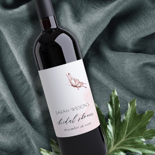 Rótulo De Garrafa De Cerveja BELÍSSIMO CHUVEIRO DE NOIVA COM BORBOLETA EM Aquar