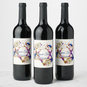 Rótulo De Garrafa De Cerveja Belo Estrela Floral de Feriados Judeus Bat Mitzvah