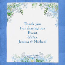 Belo obrigado de flor azul