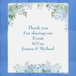 Rótulo De Garrafa De Cerveja Belo obrigado de flor azul