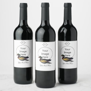 Rótulo De Garrafa De Cerveja Belo Pato de Madeira Nadando