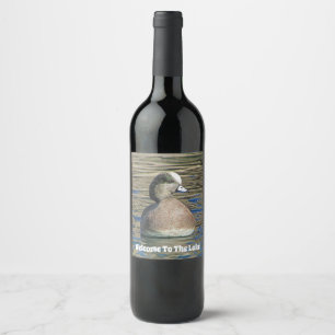 Rótulo De Garrafa De Cerveja Bem-Vindo Ao Lago Male Wigeon Foto Wild Bird