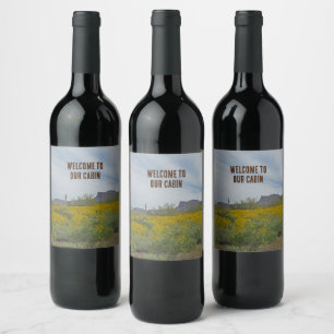 Rótulo De Garrafa De Cerveja Bem-vindo Cabine Sudoeste Flores Silvestres Desert