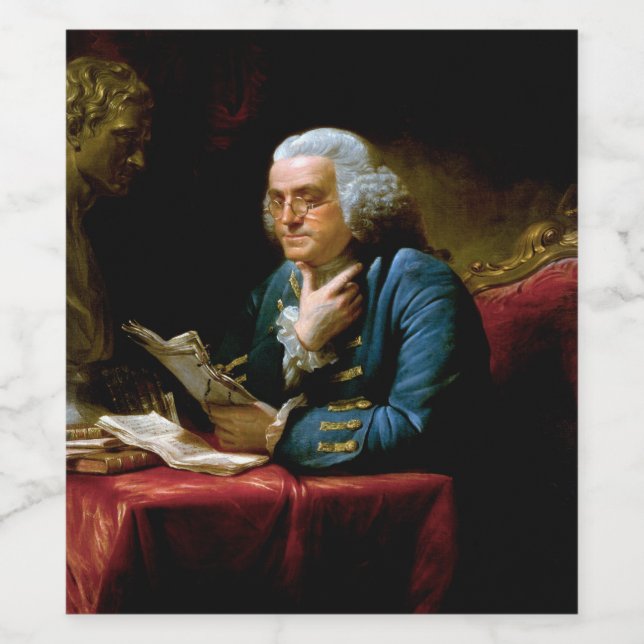 Rótulo De Garrafa De Cerveja Benjamin Franklin, Fundador Inventor Cientista (Rótulo Único)