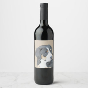 Rótulo De Garrafa De Cerveja Bernese Mountain Dog Puppy Painting - Arte Origina