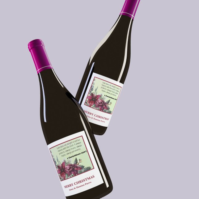 Rótulo De Garrafa De Cerveja Bíblia Personalizada Verso Feliz Natal (Criador carregado)