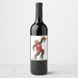Rótulo De Garrafa De Cerveja Bigfoot Sasquatch Basquete Natal 2026 Feriado