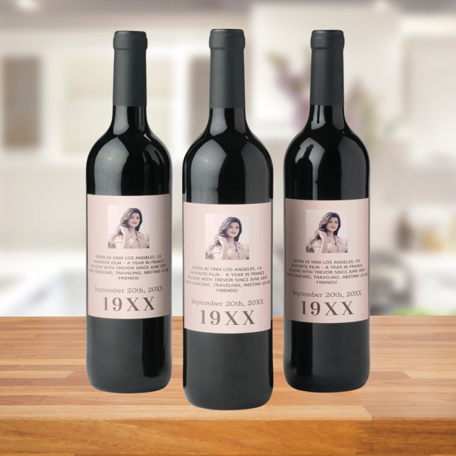 Rótulo De Garrafa De Cerveja Biografia festa de aniversário de nascer de ano de (Criador carregado)