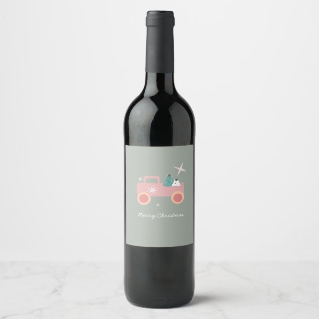 Rótulo De Garrafa De Cerveja Biscoitos de Natal Groovy de Caminhão Antigo   (Frente)