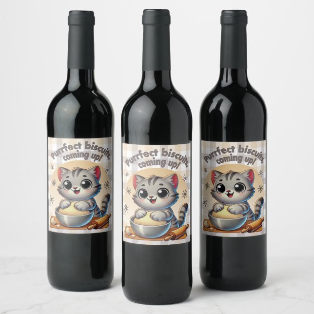 Rótulo De Garrafa De Cerveja "Biscoitos perfeitos, a caminho" Kneading Cat (Garrafas)