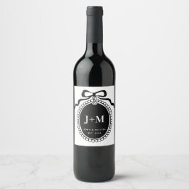 Rótulo De Garrafa De Cerveja Black Coquette Monogram Charm 