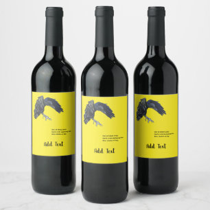 Rótulo De Garrafa De Cerveja Black Crow & Haiku Personalizado