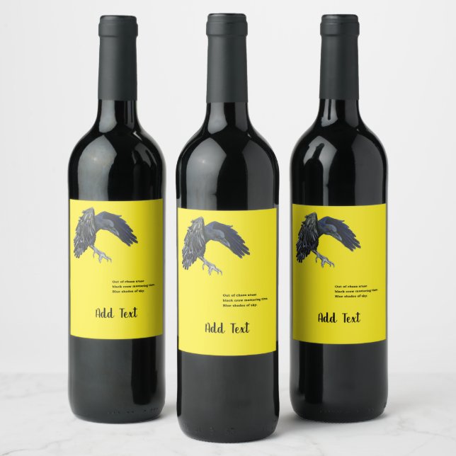 Rótulo De Garrafa De Cerveja Black Crow & Haiku Personalizado (Garrafas)