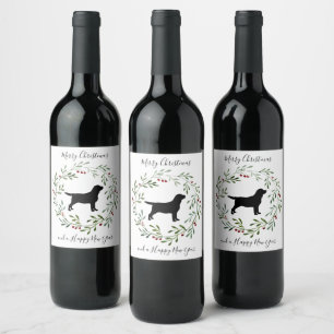 Rótulo De Garrafa De Cerveja Black Labrador Feliz Natal Labrador
