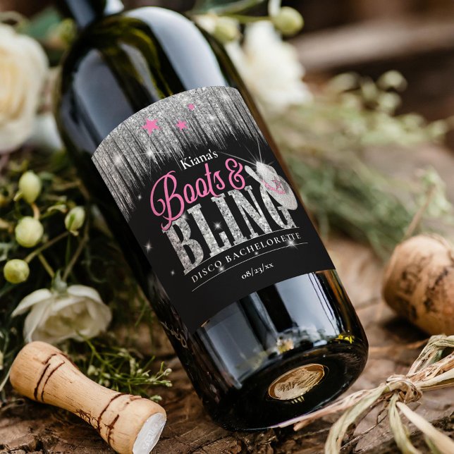 Rótulo De Garrafa De Cerveja Bling Disco Bachelorette ID925 (Criador carregado)