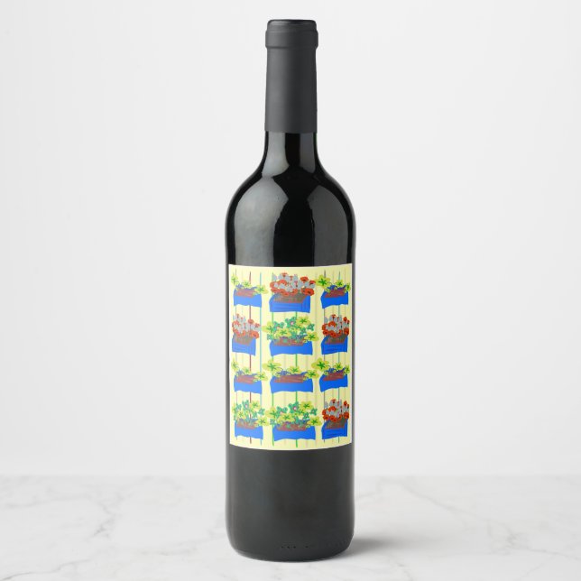 Rótulo De Garrafa De Cerveja Blumentöpfe mit Blumen  (Frente)