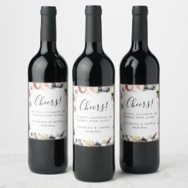 Rótulo De Garrafa De Cerveja Blush Plum Rustic Frame Weding