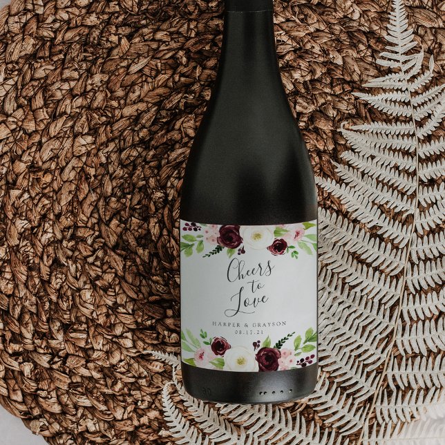 Rótulo De Garrafa De Cerveja Blush Romance: Casamento "Saúde ao Amor" (Criador carregado)