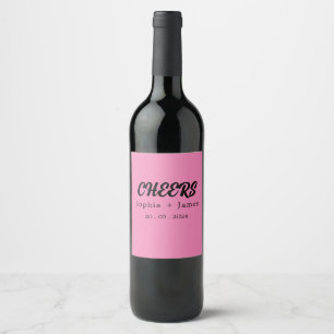 Rótulo De Garrafa De Cerveja Boas-vindas Groovy Pink Typografia Nomes