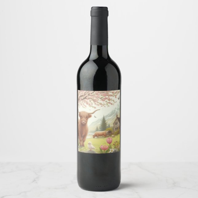 Rótulo De Garrafa De Cerveja Boca-branca, primavera (Frente)