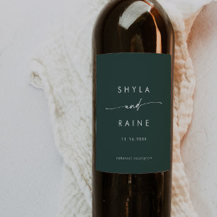 Rótulo De Garrafa De Cerveja Boho Chic Emerald Green Wedding Labs