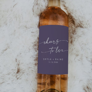 Rótulo De Garrafa De Cerveja Boho Chic Plum Purple Saúde Casamento