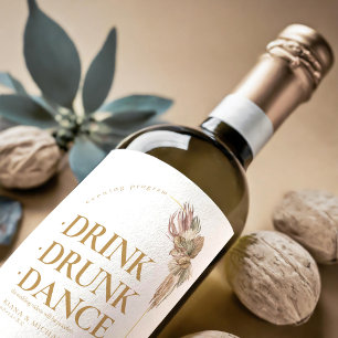 Rótulo De Garrafa De Cerveja Boho Oasis Bebida de Casamento Dança Embriagada V2
