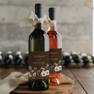 Rótulo De Garrafa De Cerveja Boho Wildflower Fllower Floral Casamento