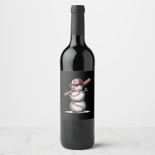 Rótulo De Garrafa De Cerveja Bolinhas de Neve de Beisebol Natal Presentes de Na (Frente)