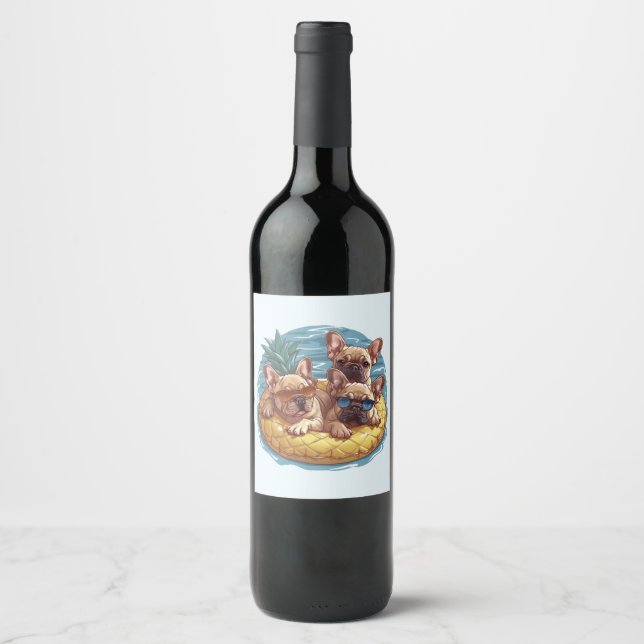 Rótulo De Garrafa De Cerveja Bolinhos de Verão de Abacaxi Flutuante (Frente)