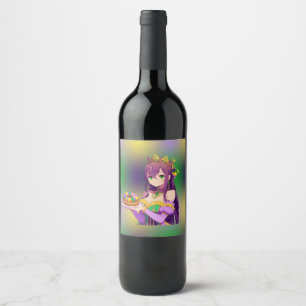 Rótulo De Garrafa De Cerveja Bolo Rei Anime Mardi Gras