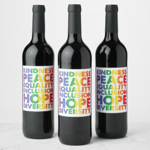 Rótulo De Garrafa De Cerveja Bondade Paz Igualdade Amor Inclusão Esperança LGBT