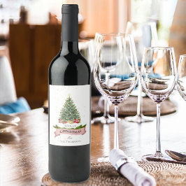 Rótulo De Garrafa De Cerveja Bonito White Faux Pink Glitter Feliz Natal