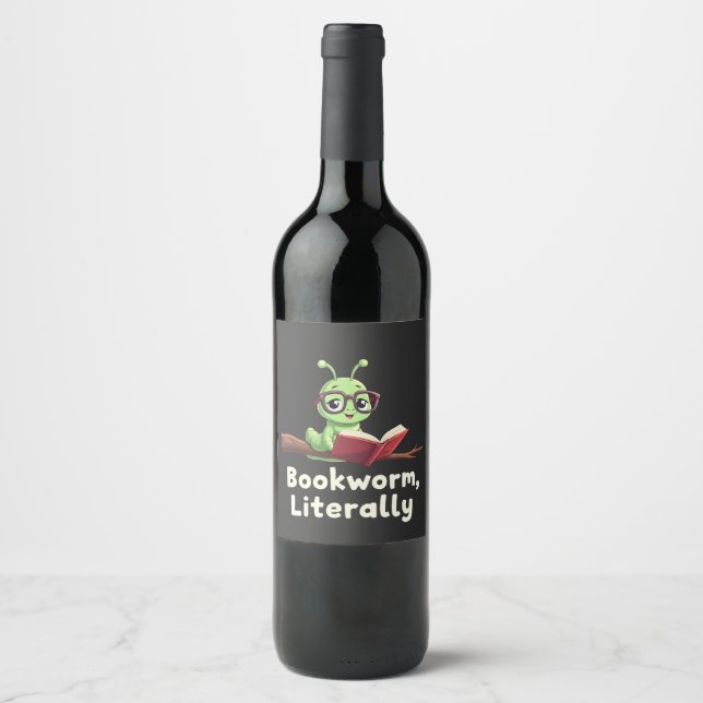 Rótulo De Garrafa De Cerveja Bookworm Literalmente Literário Livros Engraçados (Frente)