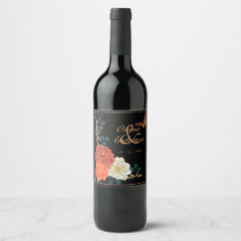Rótulo De Garrafa De Cerveja Borboleta Monarca Floral casamento outono
