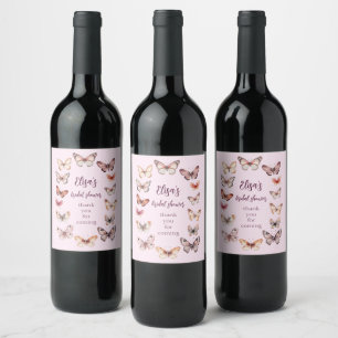Rótulo De Garrafa De Cerveja Borboletas Elegantes Chá de Noiva PERSONALIZADO
